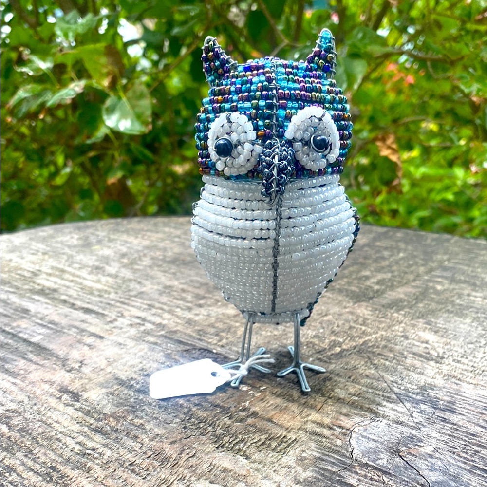 Beaded and Metal OWL from Zimbabwe🌺NWTs